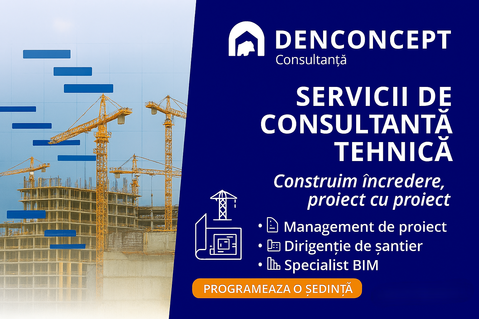 Poster DenConcept pentru servicii de consultanta tehnica